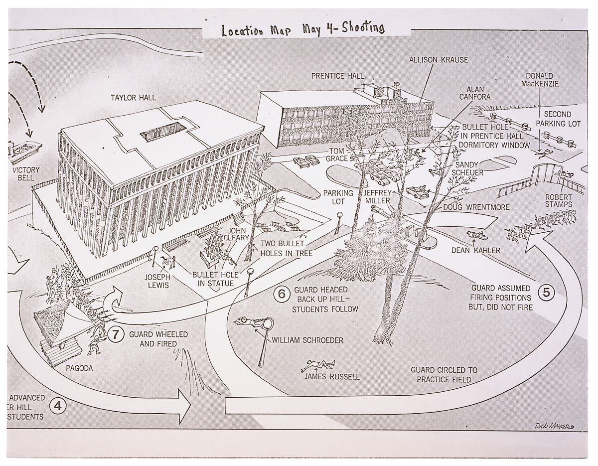 Map of the Kent State shootings
